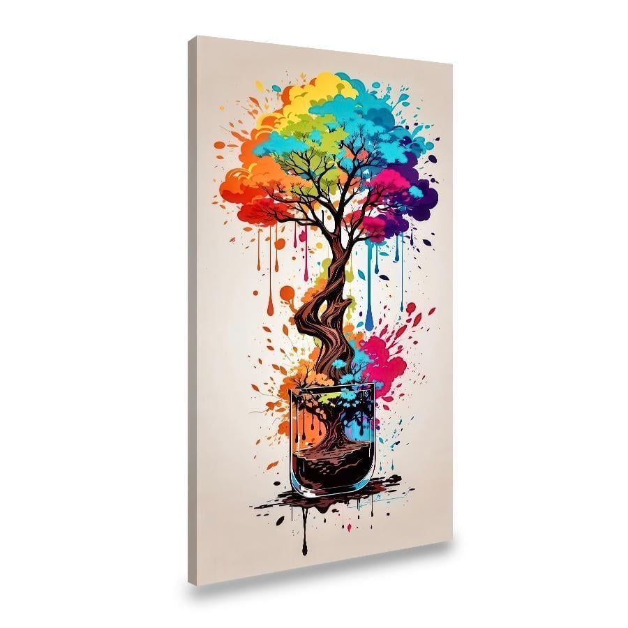 Картина на полотні Яскраве абстрактне дерево 80x40 см (109VP_L)