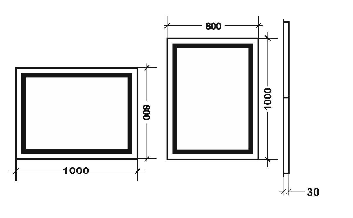 Дзеркало з LED підсвічуванням Еджи 800х1000 мм (ADGY 1-800х1000) - фото 6