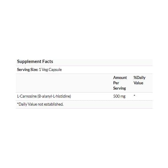 Аминокомплекс NOW Foods L-Carnosine 500 мг 50 Veg Caps NOW-00078 - фото 3
