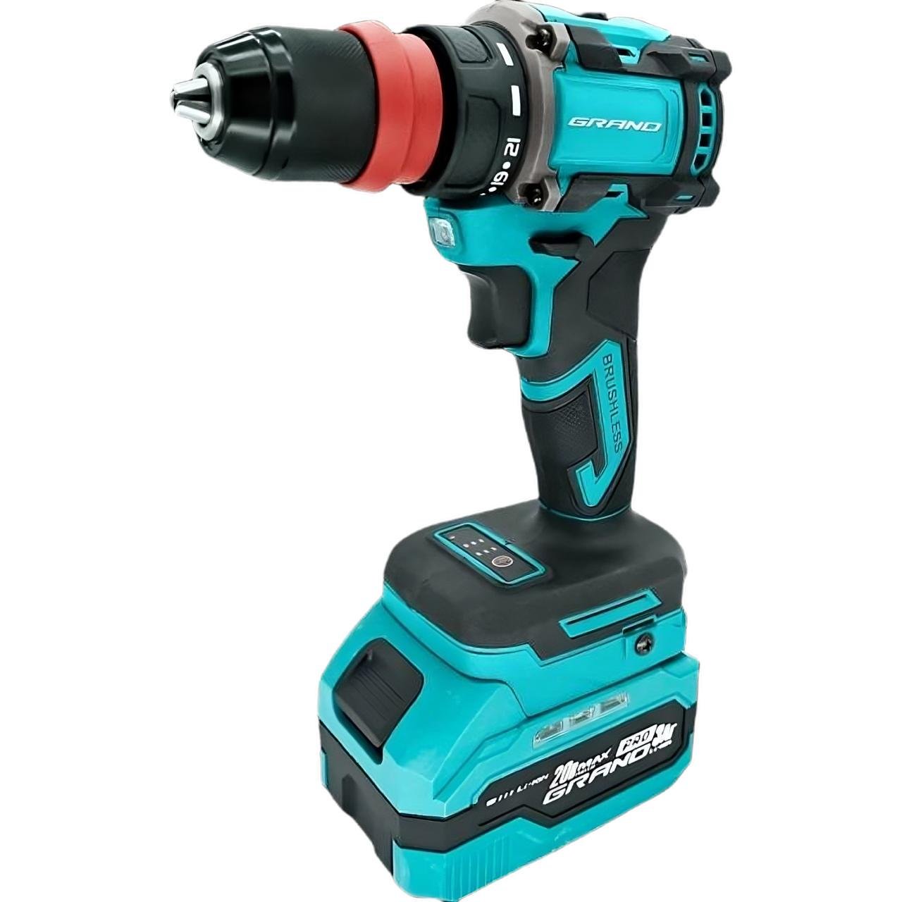 Дрель-шуруповерт аккумуляторный ударный Grand ДА-20/50 BL/DFR-1 1 аккумулятор и зарядное устройство (GRDA20/50BL/DFR-1) Дрель-шуруповерт аккумуляторный ударный Grand ДА-20/50 BL/DFR-1 1 аккумулятор и зарядное устройство (GRDA20/50BL/DFR-1)
