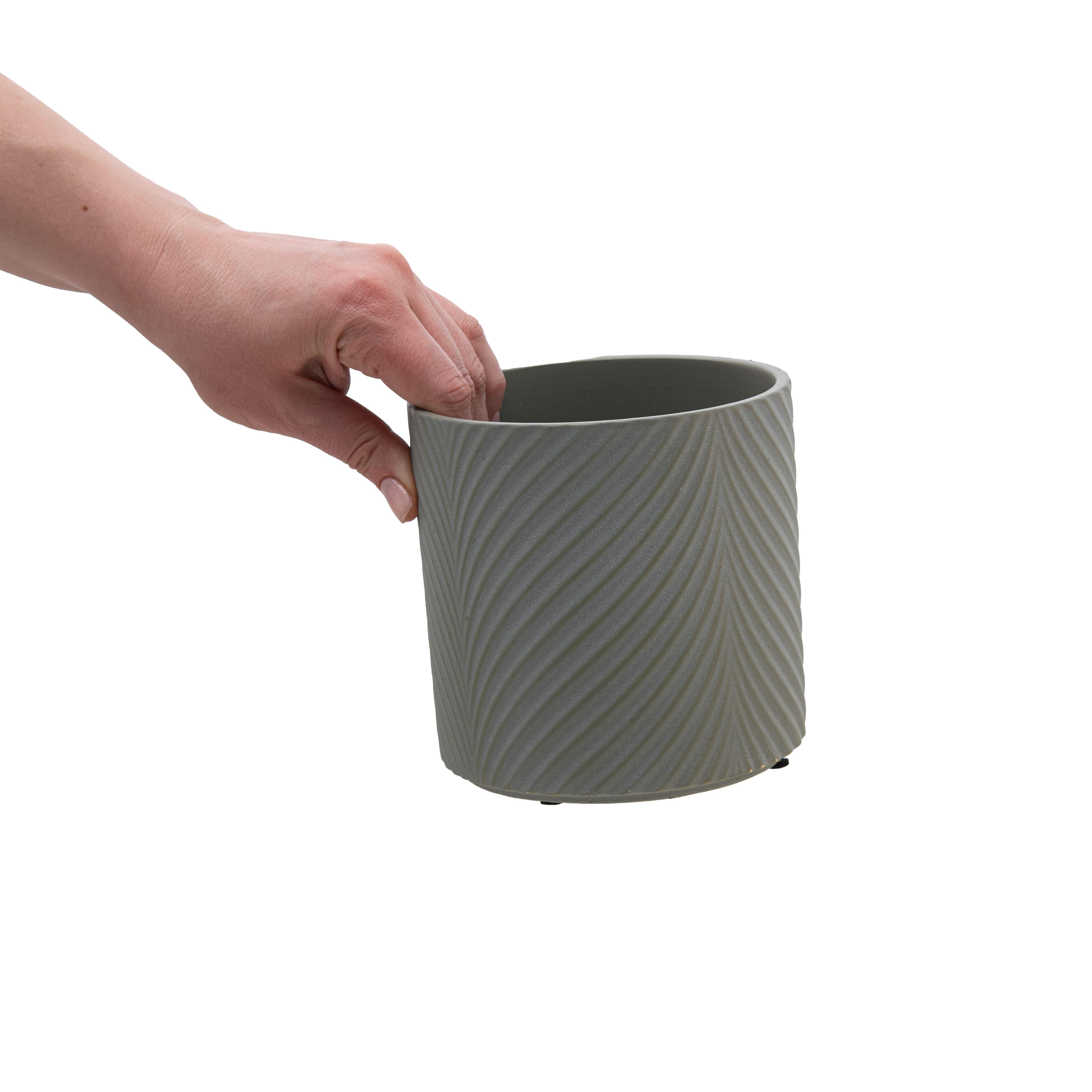 Набор кашпо для цветов керамические elemi Листок круглый 1,3 л/2,3 л/4,5 л Темно-зеленый (УТ-00094682) - фото 9