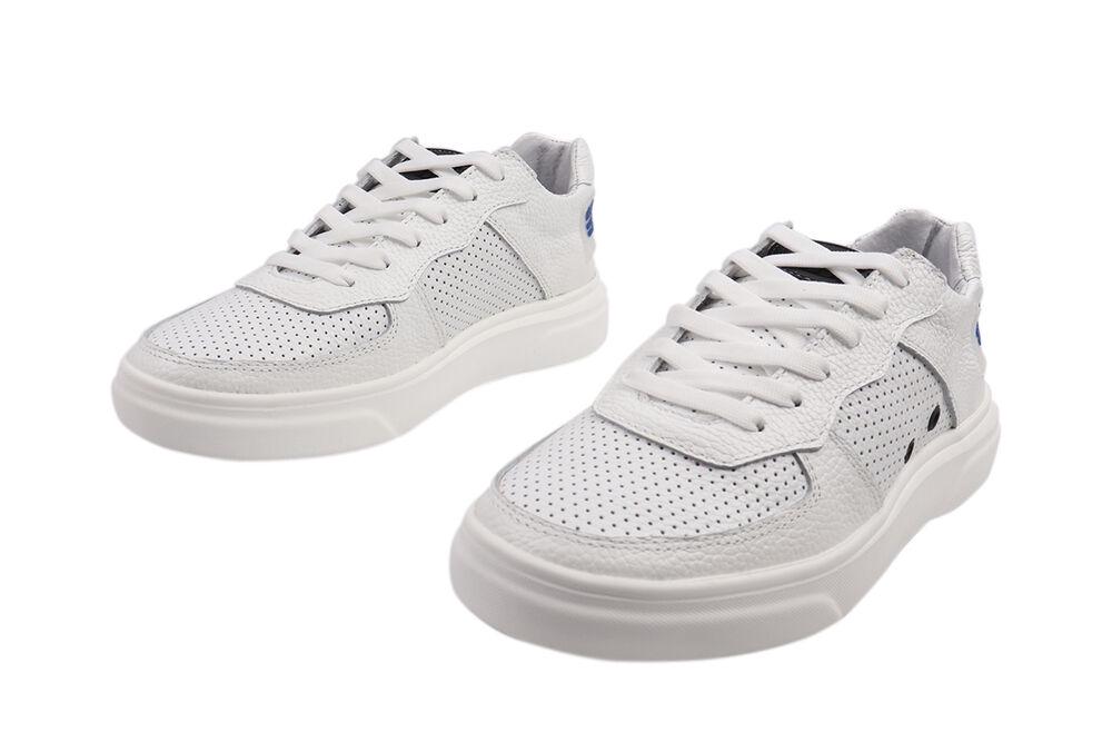 Кеди чоловічі Visazh зі шкіри на низькому ходу на шнурівці р. 43 Білий (212-21LTSP) - фото 5