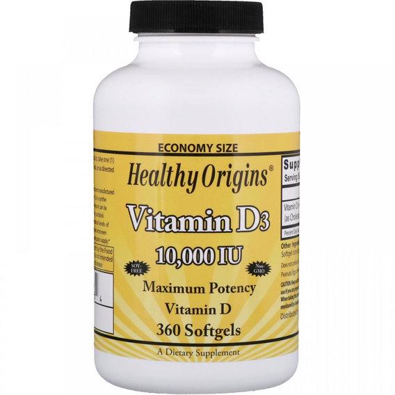 Вітамін D Healthy Origins Vitamin D3 10000 IU 360 м'яких капс. (000001699)