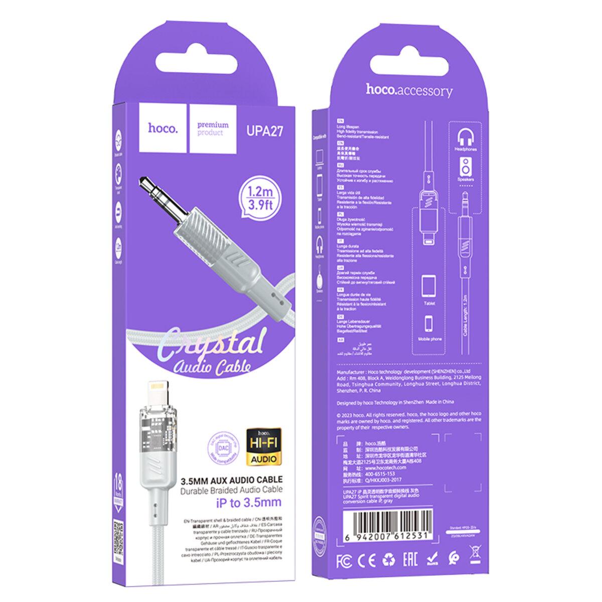 Кабель Hoco UPA27 Spirit Transparent Digital Audio Conversion iP Grey (18646788) - фото 4