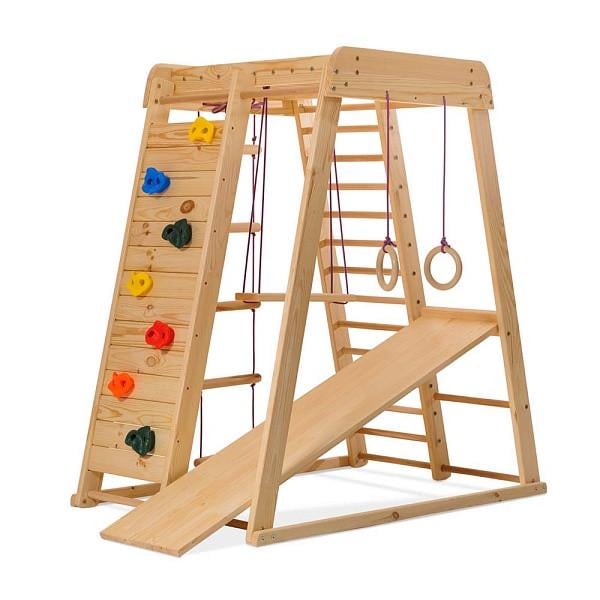 Детский игровой спортивный комплекс Акварелька outdoor-3 с горкой скалодромом качелями и кольцами