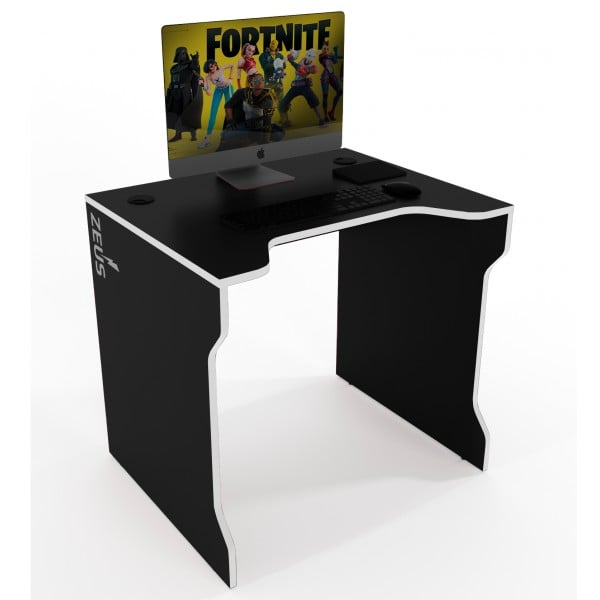 Компьютерный стол Zeus TRON-3 Черный/Белый (633d41dfccd78144d7700a5d)