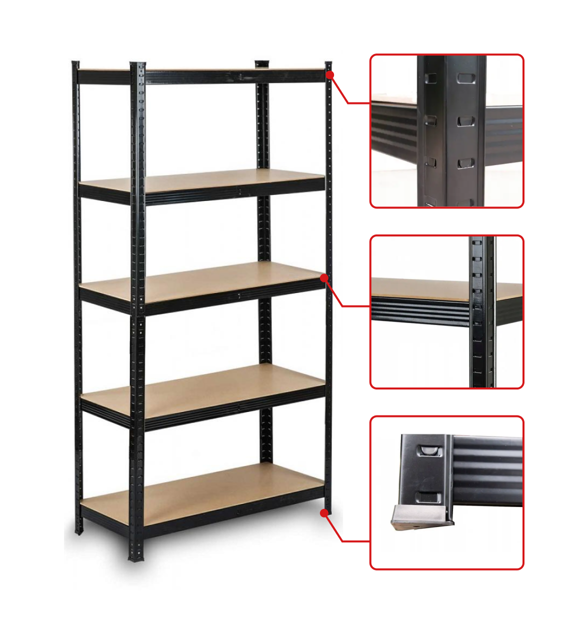 Стеллаж складной Boro для дома металлический оцинкованный прочный не портит пол 180х90x40 см Черный (2493646101) - фото 8 Стеллаж складной Boro для дома металлический оцинкованный прочный не портит пол 180х90x40 см Черный (2493646101) - фото 8