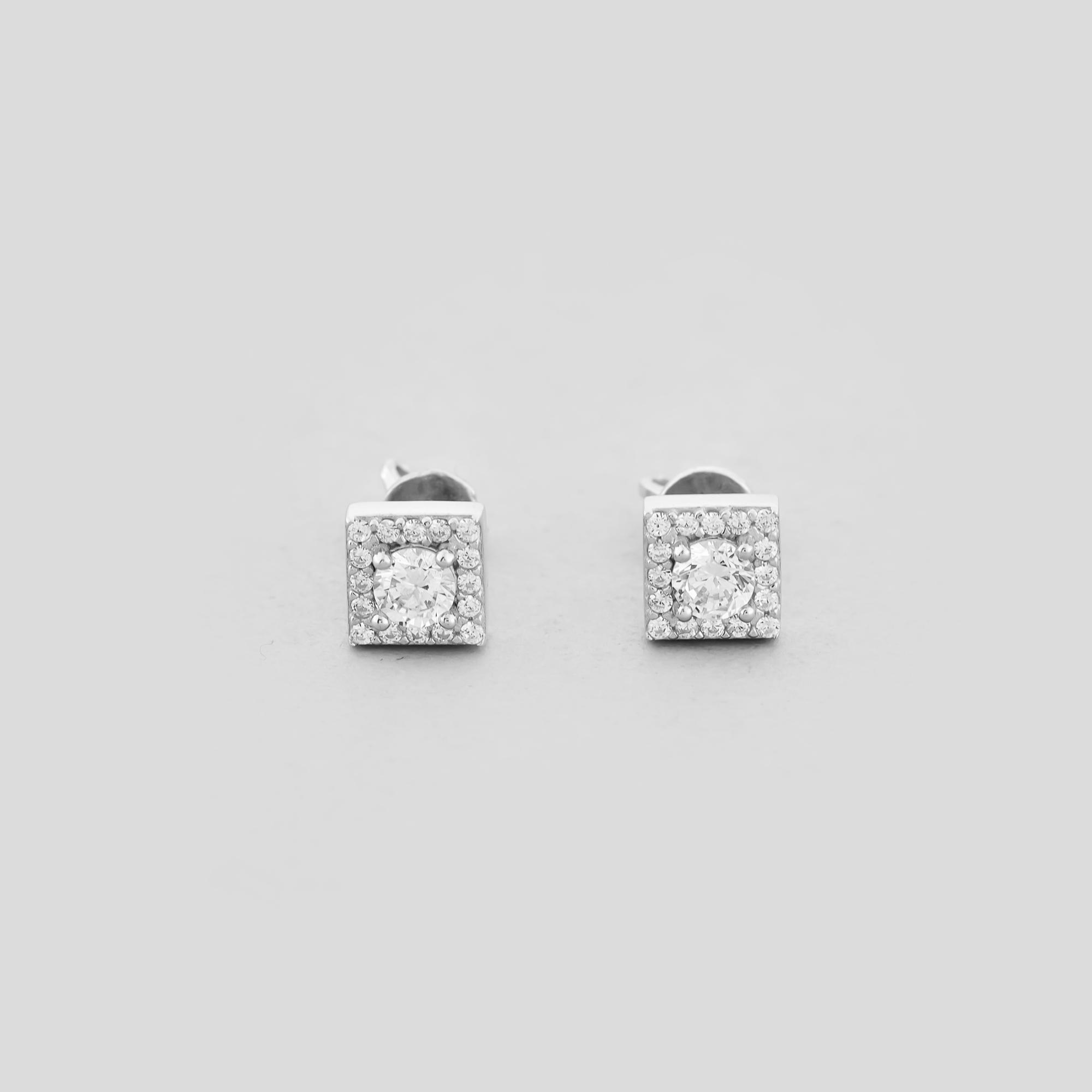 Серебряные серьги Minimal Вечерняя строгость (16324)