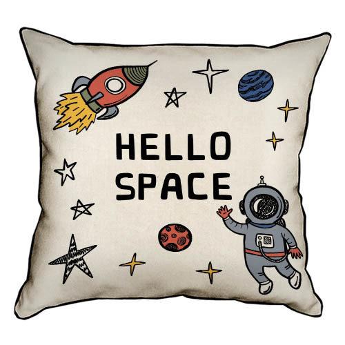 Подушка интерьерная из мешковины "Hello space" 45x45 см (45PHB_UNI005_WH)