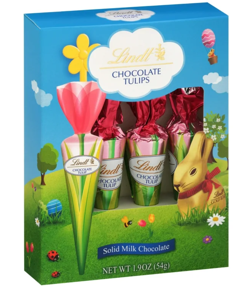 Шоколадні тюльпани Lindt Easter Solid Milk Chocolate Candy Tulips 4 шт. 54 г (2573975737)
