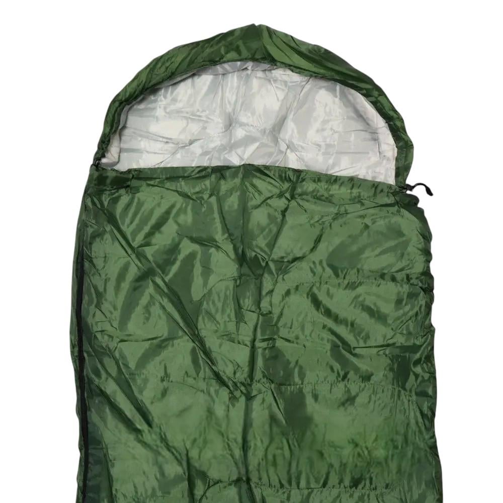Мешок спальный туристический с зимним капюшоном -15°C Зеленый - фото 4