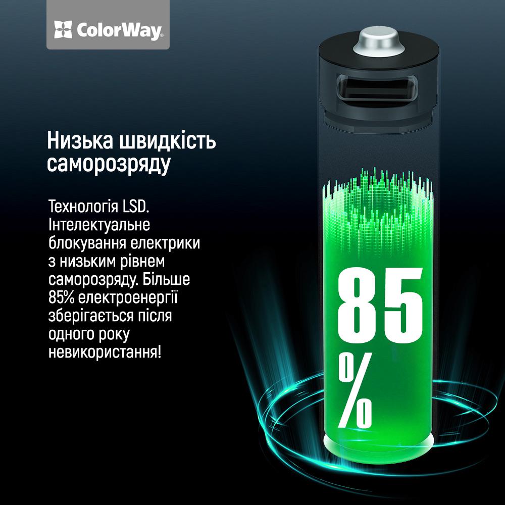 Батарея акумуляторна ColorWay AA USB-C Li-Polymer 2pc 1,5 В 2200 мАг 2 шт. (CW-UBAA-10) - фото 12