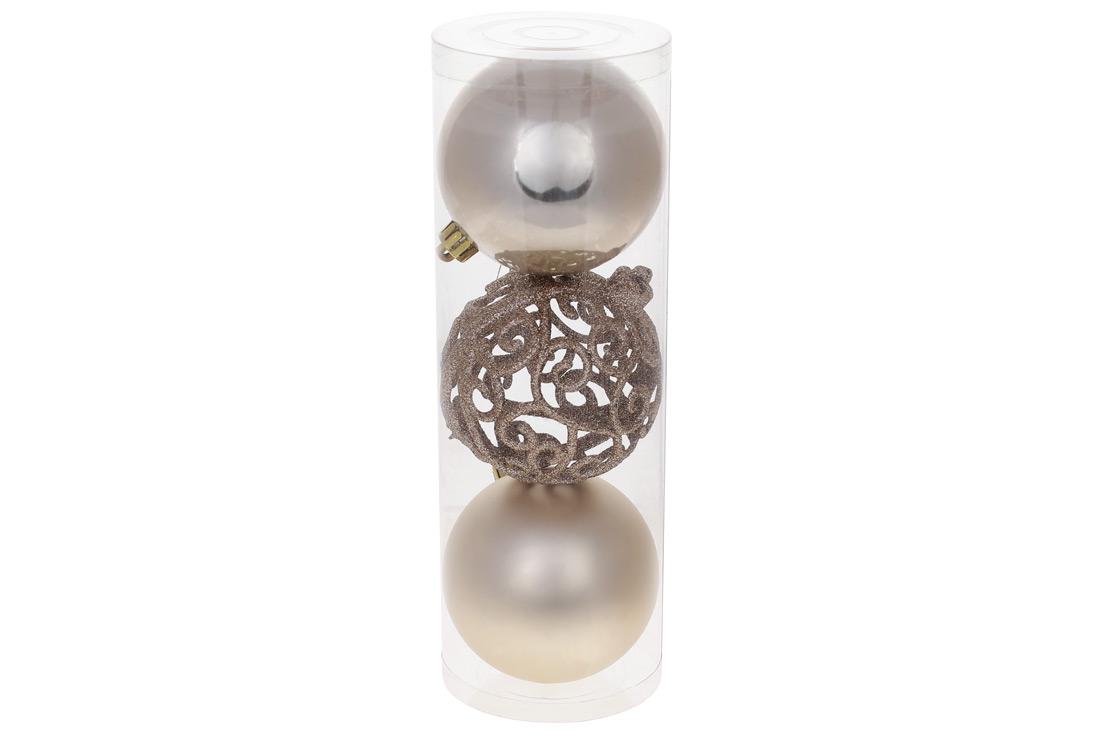 Набор новогодних шаров BonaDi пластик 3 шт. D 8 см (147-821)