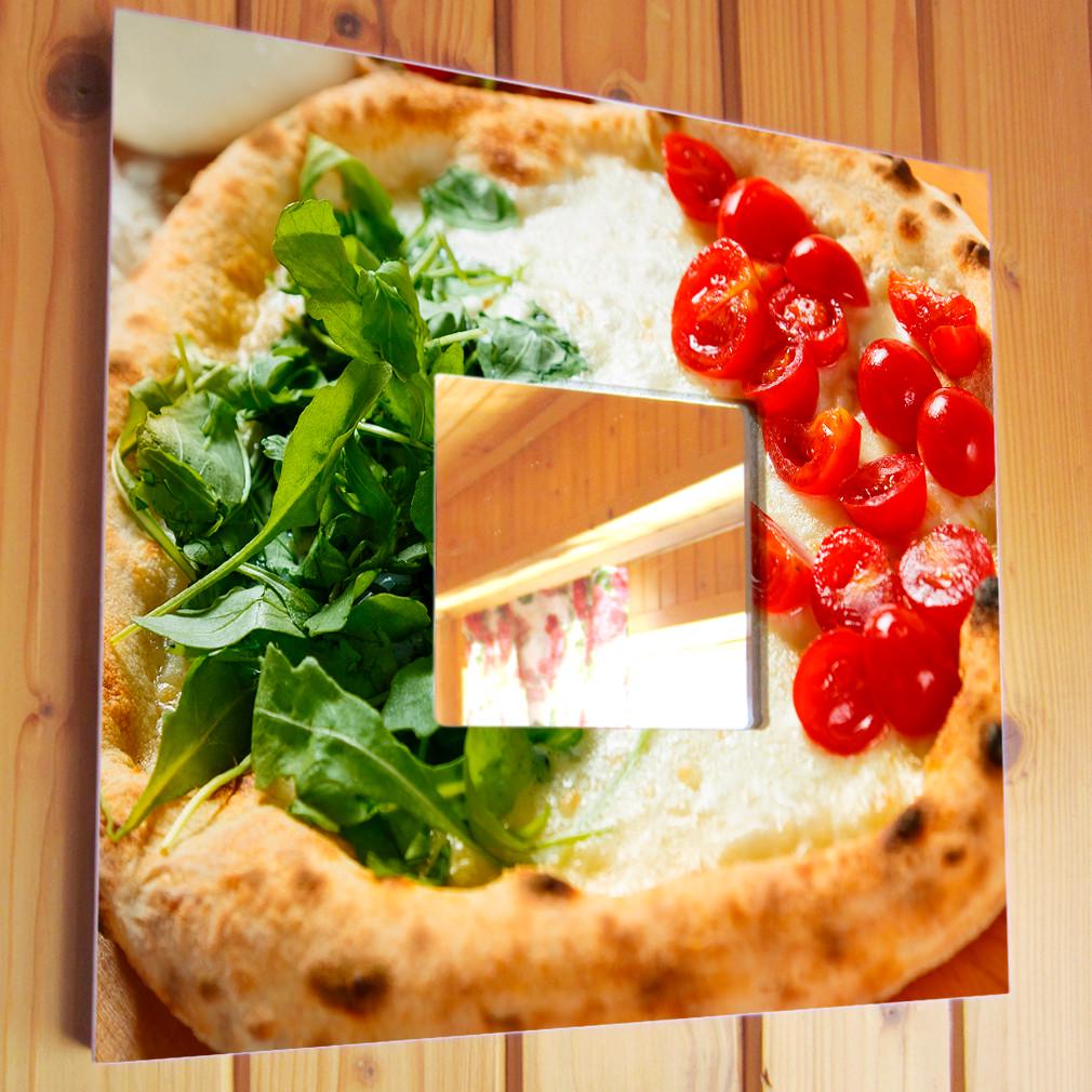 Зеркало декоративное Пицца как итальянское знамя 260х260 мм (M03785)