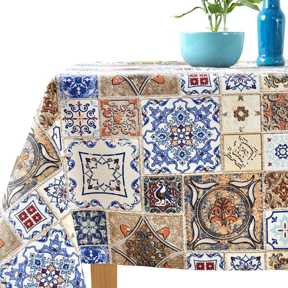 Скатерть IDEIA Печворк с водоотталкивающей пропиткой 140x170 см Сине-бежевый (14962)