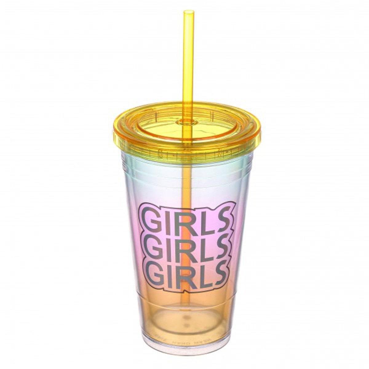 Стакан акриловый тамблер с трубочкой 450 мл Yellow (69-1073) Стакан акриловый тамблер с трубочкой 450 мл Yellow (69-1073)