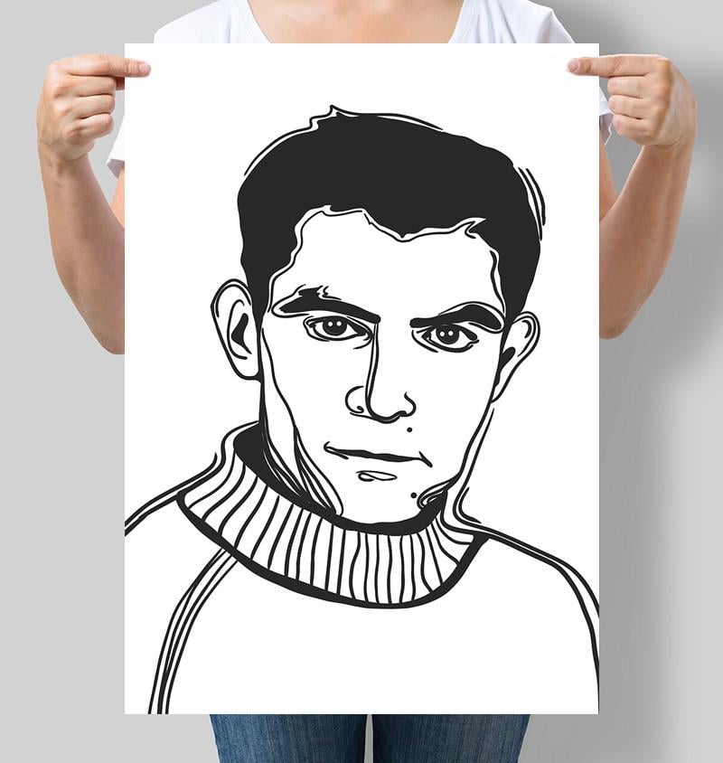 Постер Сучасний портрет Василя Стуса 30х42 см 30x42 см A3 без рамки (M165_A3)