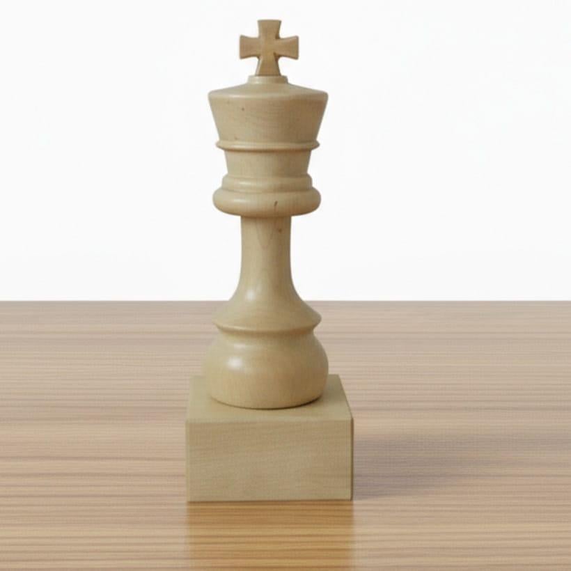 Фигура шахматная деревянная Король Белый (30562366)