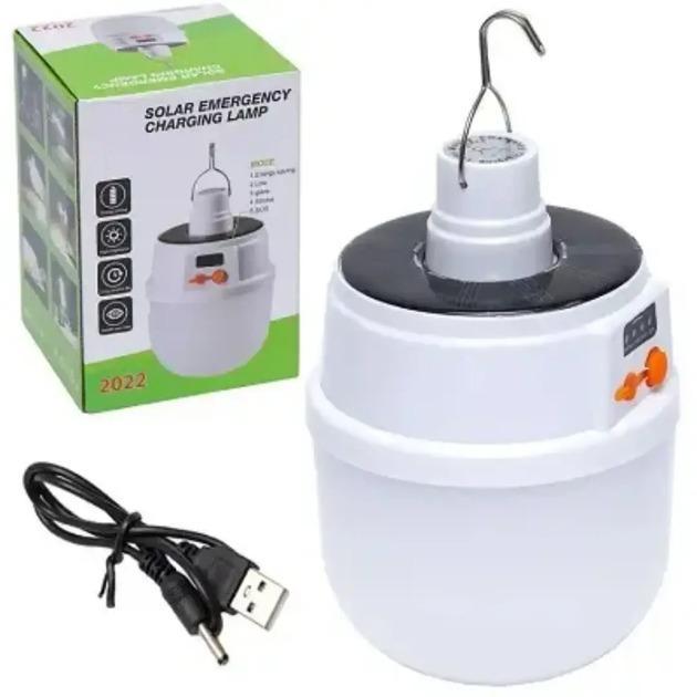Лампа для кемпинга Emergency Charging Lamp BL 2022/7694+solar с крючком от USB