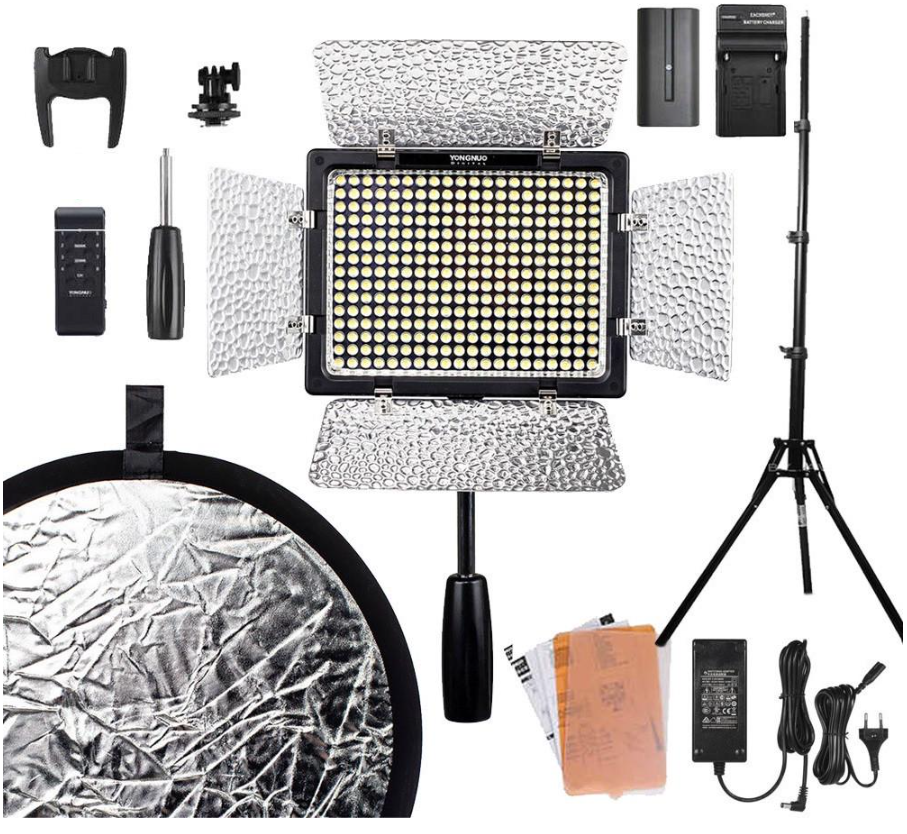 Комплект XXL Led світло Yongnuo YN-300 III мережевий адаптер/стійка/акумулятор/зарядне