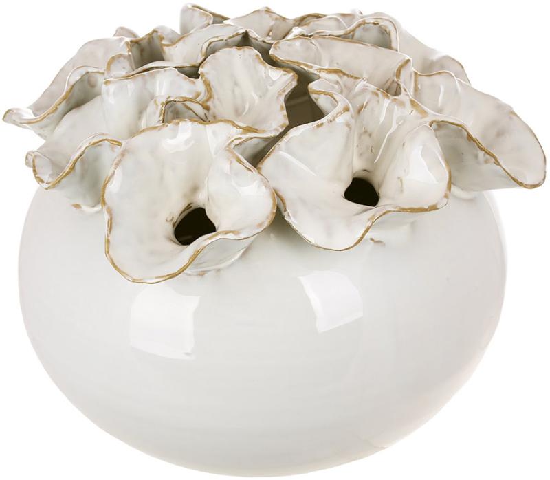 Ваза керамическая Coral 26х21 см Бежевый