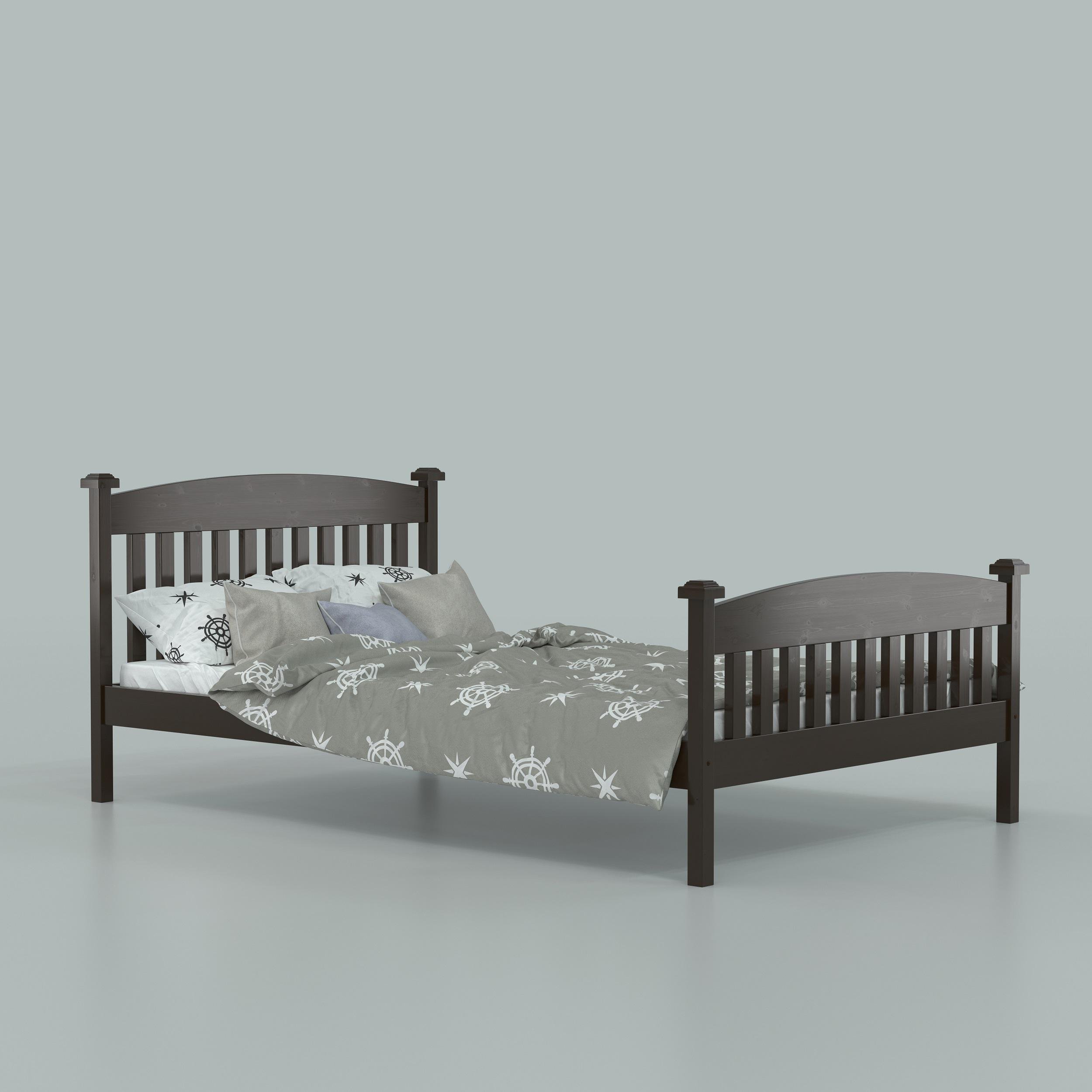 Кровать в детскую полутораспальную Luna mebli Фиби 140x200 см Орех темный (43961)