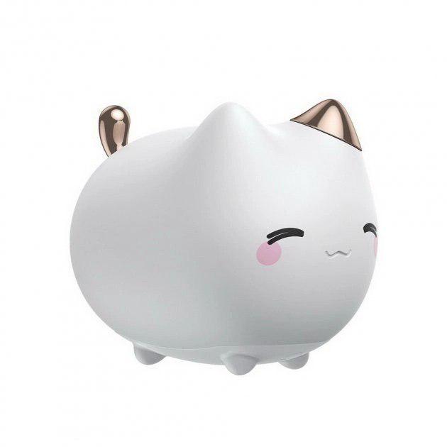 Ночник детский BASEUS Cute Series Kitty Silicone с встроенным акуумулятором 1100 mAh White (DGAM-A02) - фото 1