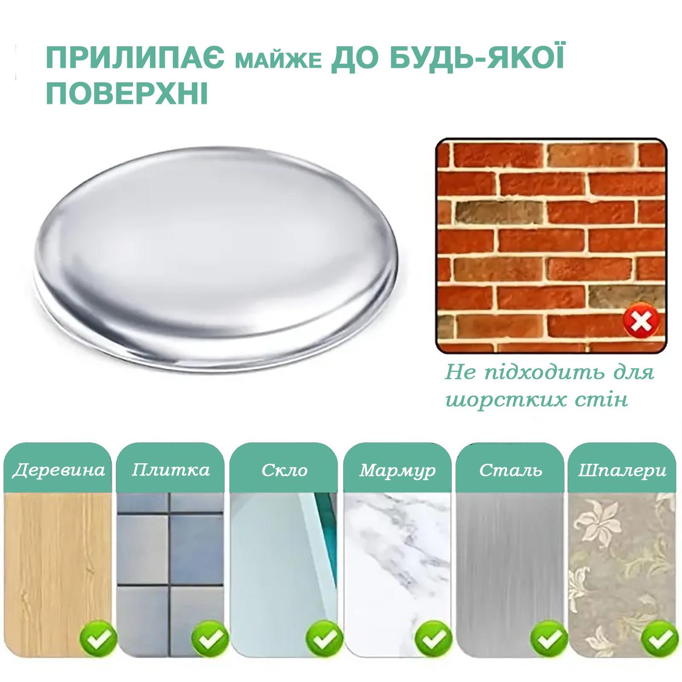 Стопор дверной силиконовый настенный 2 шт. Прозрачный (79_1_0_1С) - фото 4