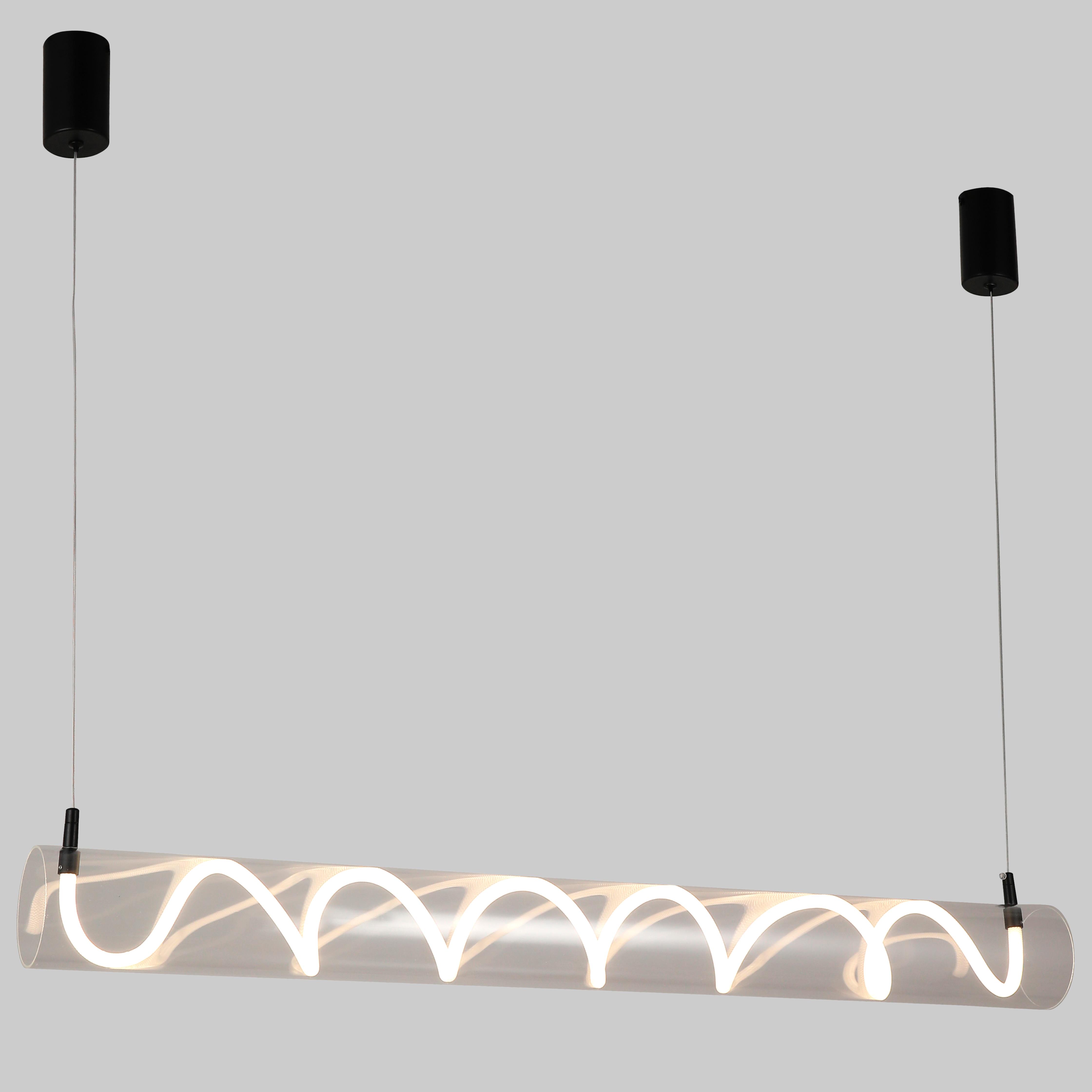 Люстра подвесная длинная Led 40W 100 см Черный (91-12285 Led (1000) BK)