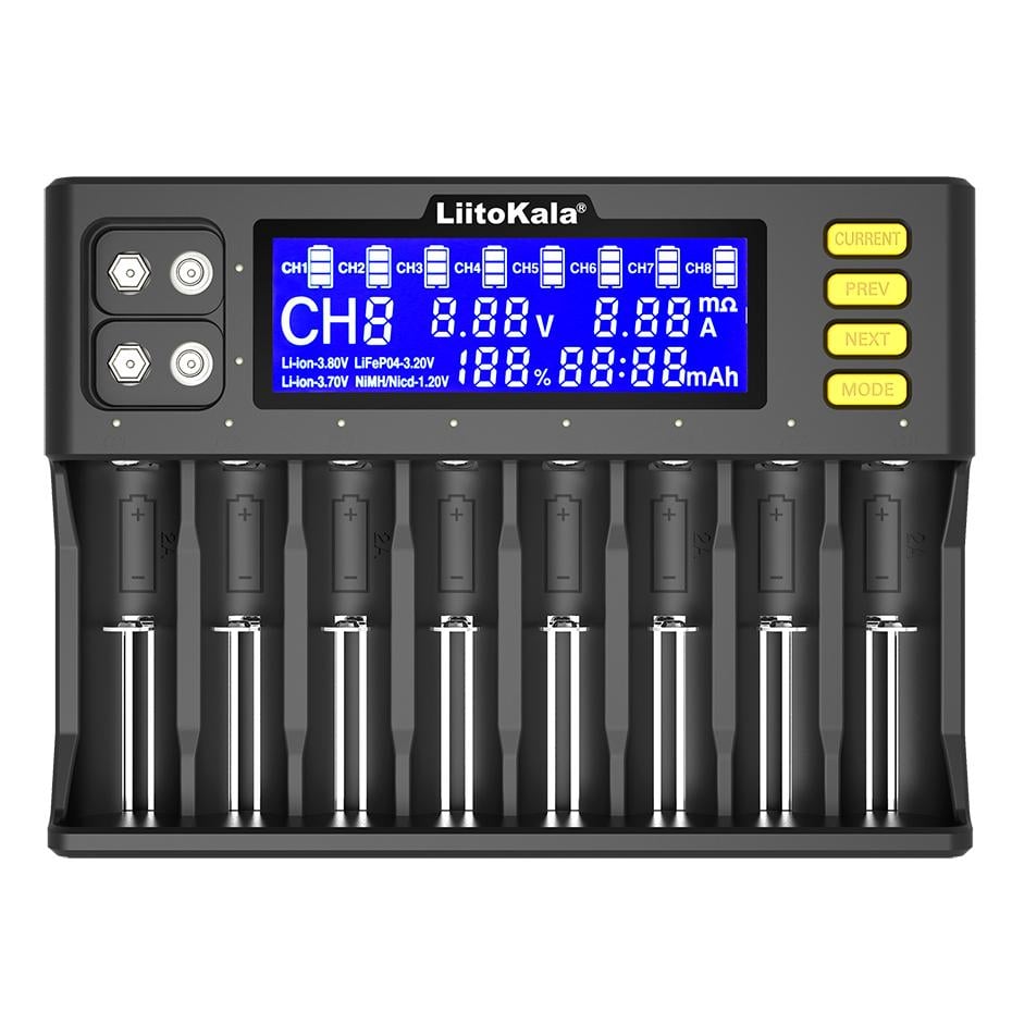 Зарядний пристрій LiitoKala Lii-S8 10 каналів Ni-Mh/Li-ion/LiFePo4 LED/LCD 220/12V (25994129)