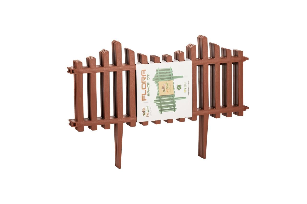 Садовая изгородь Poliwork Nergiz Flora Garden Fence 59x39 см Темно-коричневый