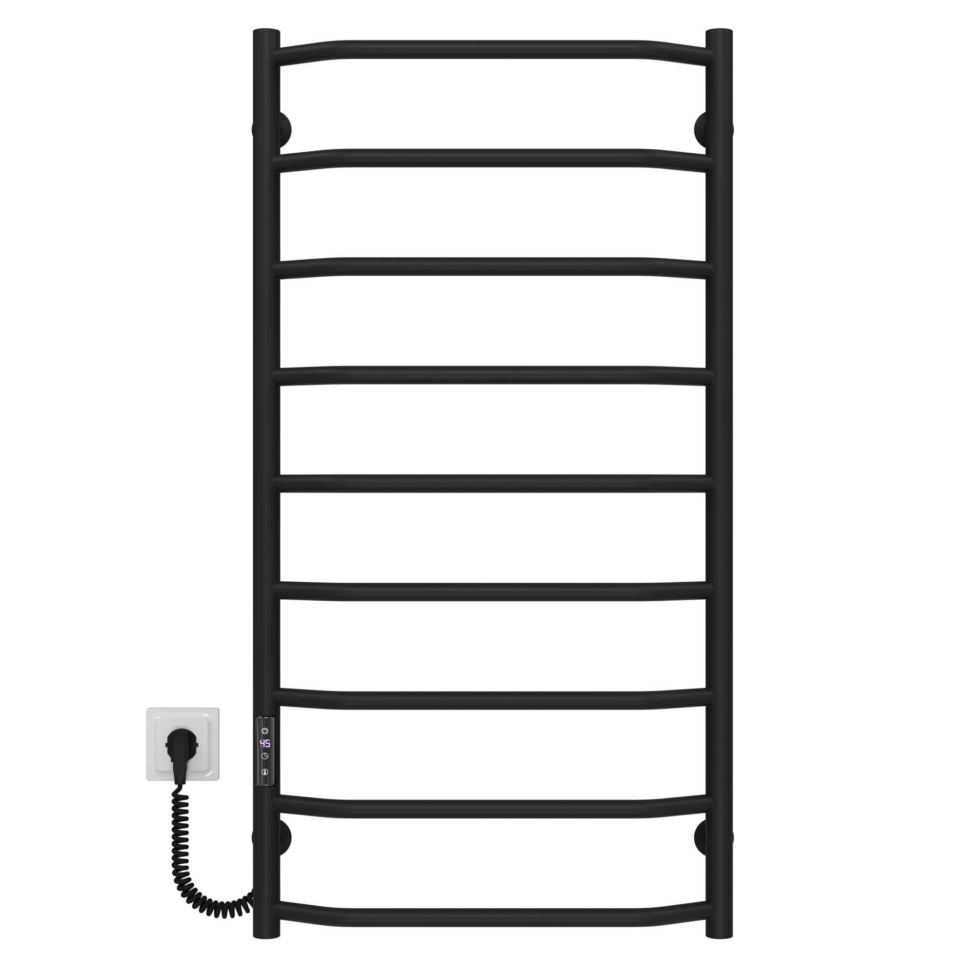 Рушникосушарка електрична Deffi Трапеція П9 JD03 ліве підключення нержавіюча сталь 500х1000 мм Чорний (C.TR.100.50.9.E.B.L.1)