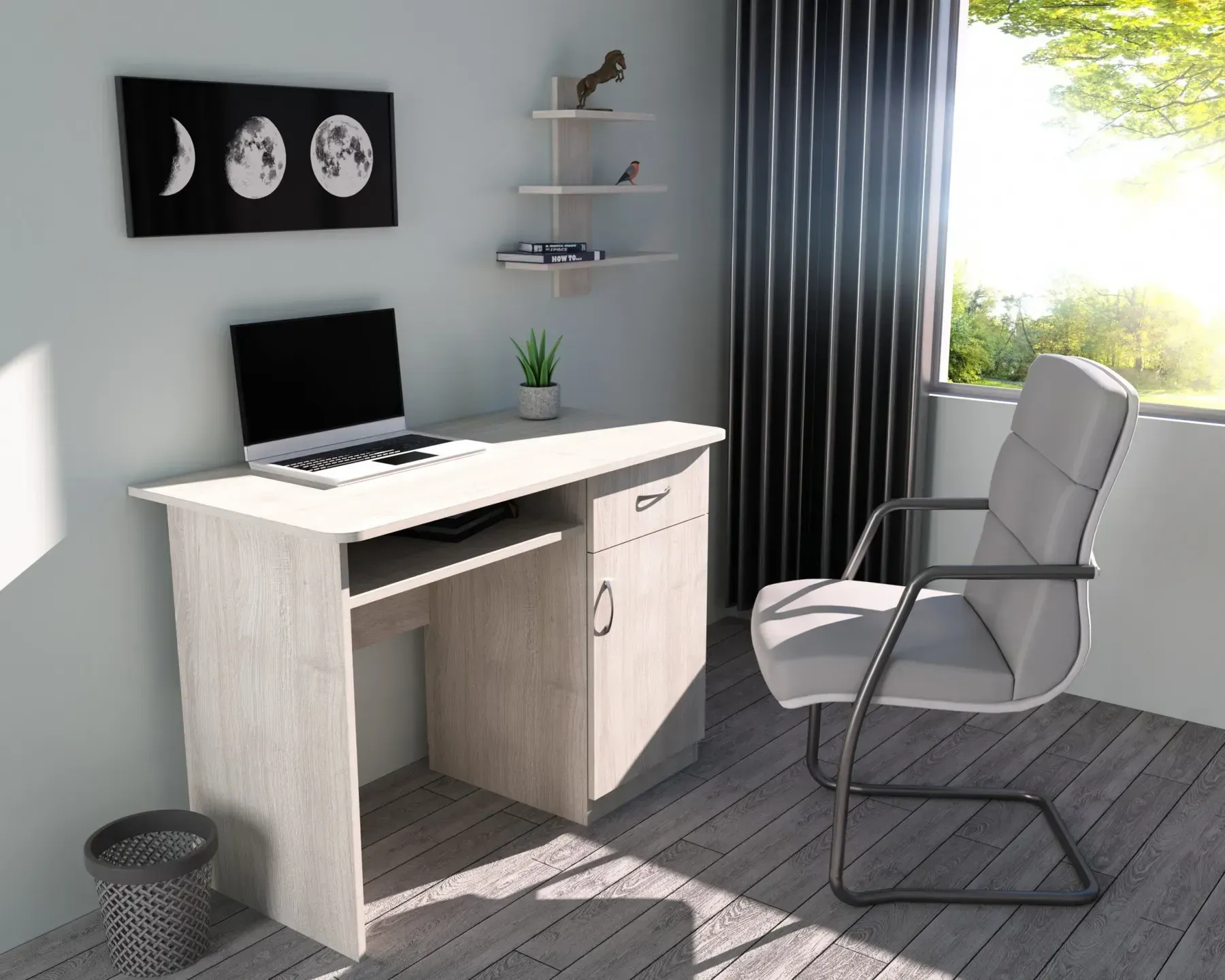 Стіл письмовий Kontinent СП-1 №10 110х55х76 см Дуб Шамоні Світлий (55767870) - фото 1