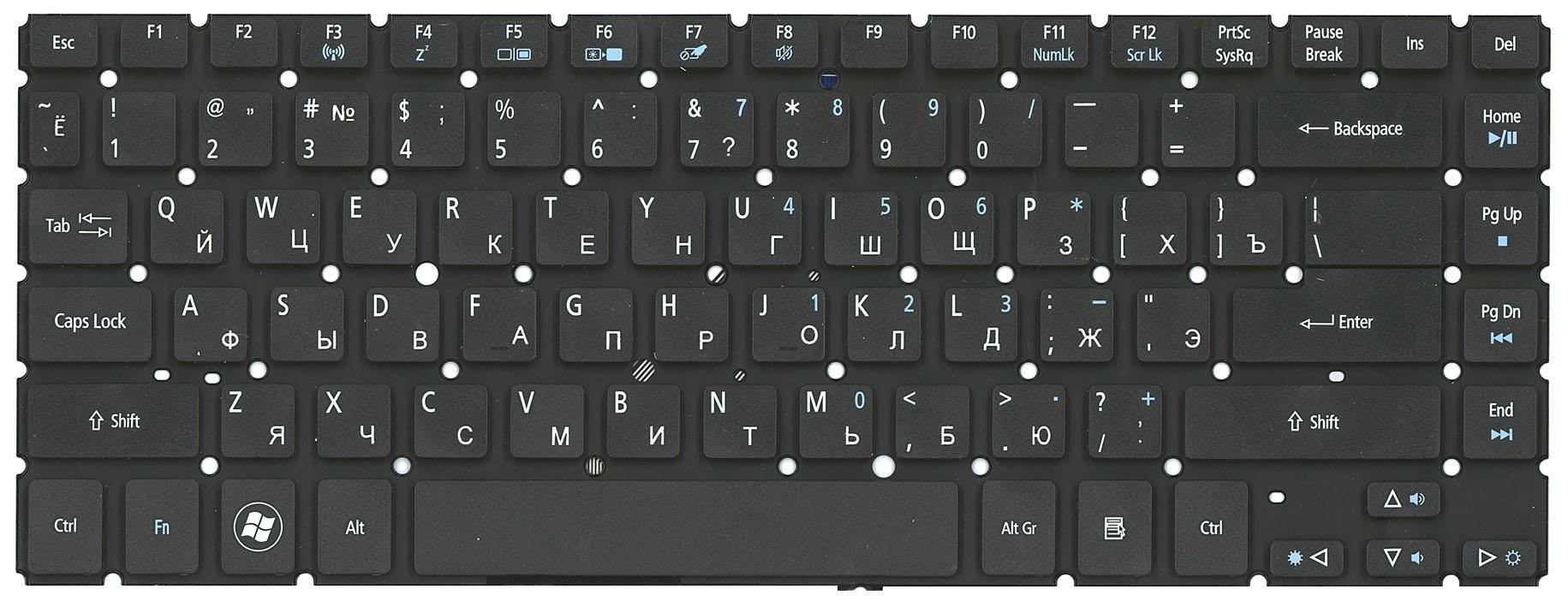 Клавиатура для ноутбука Acer Aspire V5-471 Black Клавиатура для ноутбука Acer Aspire V5-471 Black