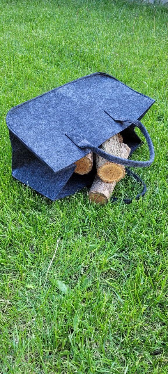 Сумка для дров войлок Серый (2648658594) - фото 4 Сумка для дров войлок Серый (2648658594) - фото 4