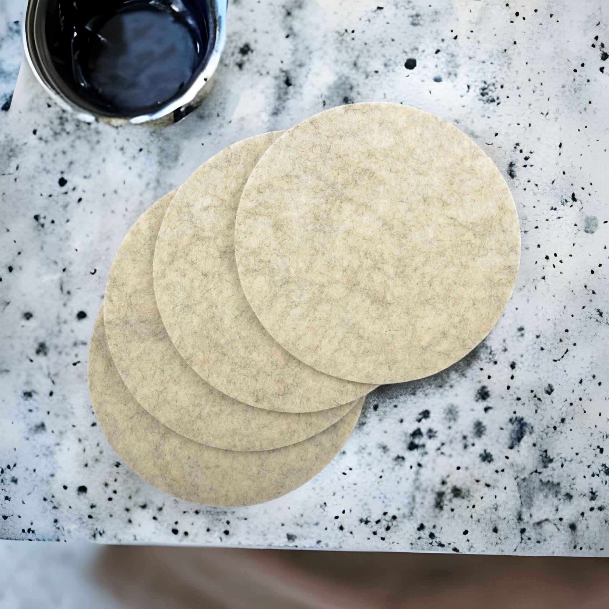 Набор из 4 круглых подставок костеров под чашки 10x10 см Бежевый (Champagne-0704)