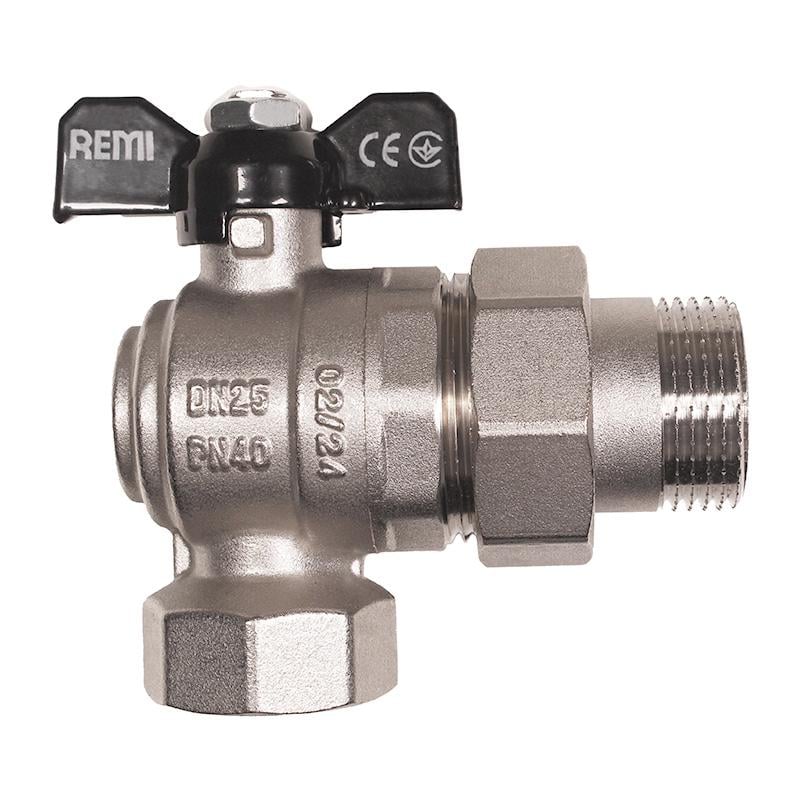 Кран шаровой с американкой угловой Remi 1/2”
