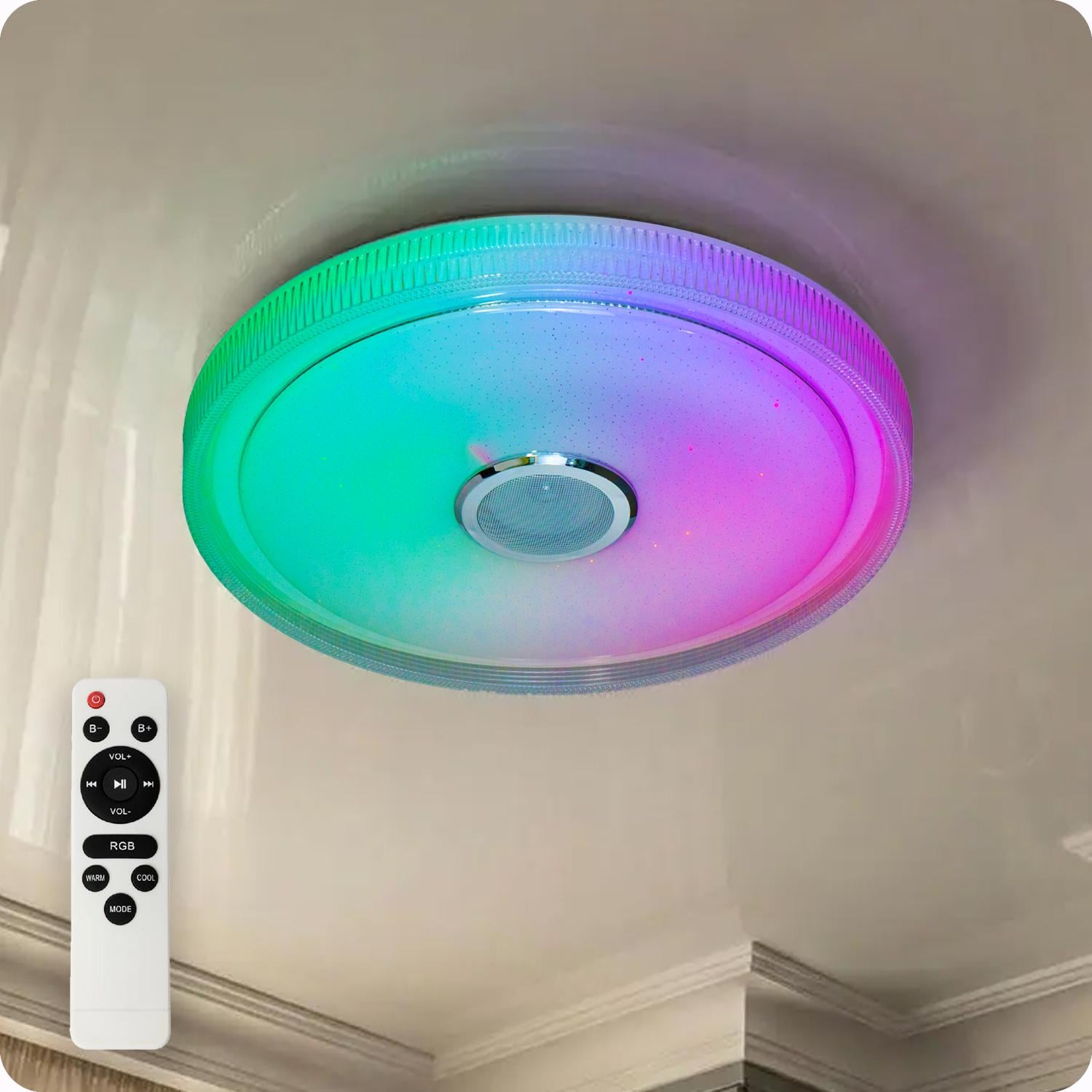 Люстра светодиодная 517 Dlight RGB с пультом и колонкой 80Вт Белый (02165)