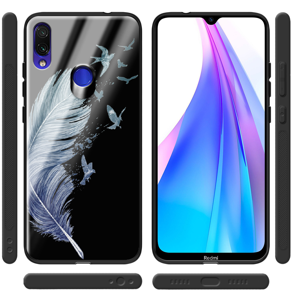 Чехол Boxface Xiaomi Redmi Note 7 Feather Черный силикон со стеклом (36202-cc38-37748) - фото 2