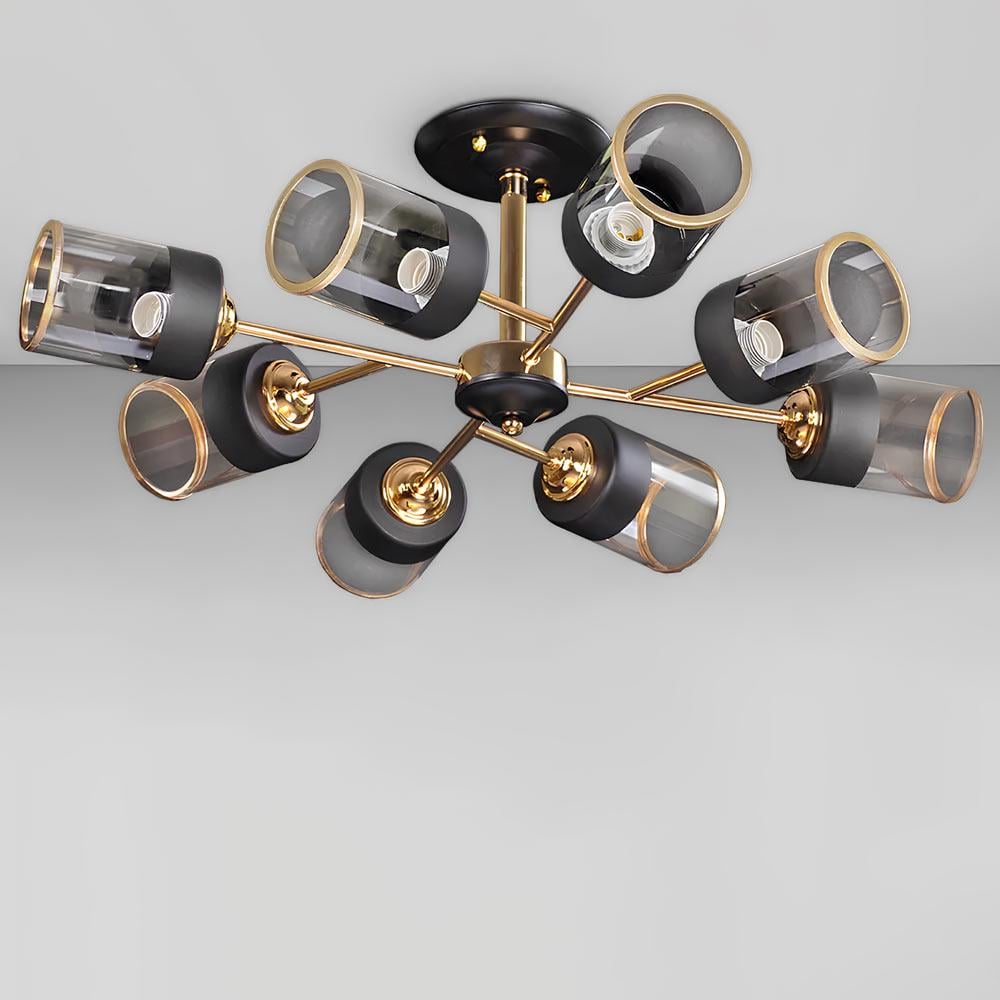 Люстра потолочная Light House SN-20271-8 FGD 680х680х220 мм Черный/Золотой