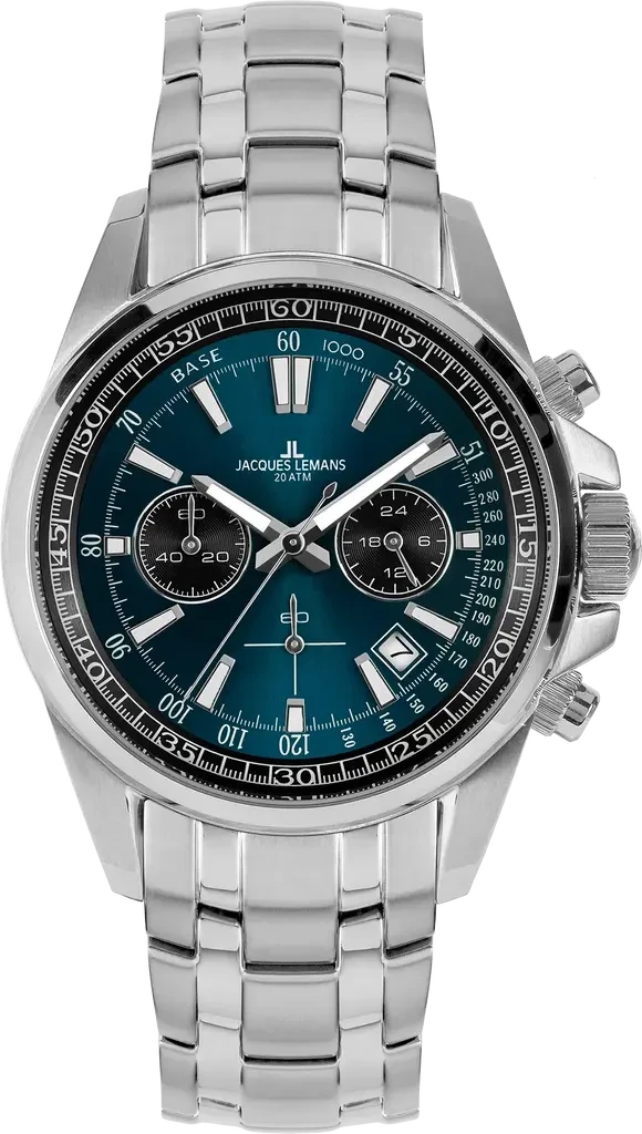 Наручные часы мужские Jacques Lemans Liverpool 1-2117ZC со стальным корпусом WR 200 м и синим циферблатом Наручные часы мужские Jacques Lemans Liverpool 1-2117ZC со стальным корпусом WR 200 м и синим циферблатом