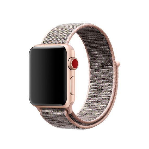 Ремінець CDK для Apple Watch 46 мм Series 10 Nylon Sport Loop Pink sand (09038) - фото 1