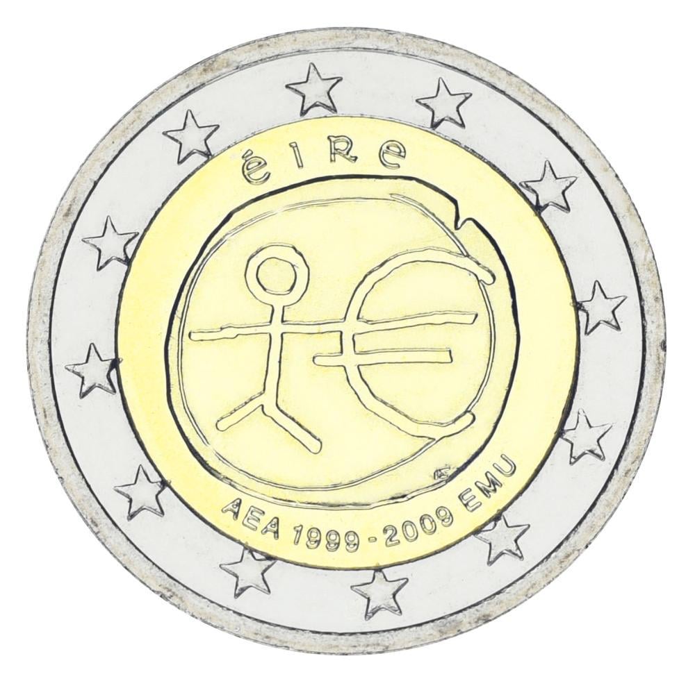 Колекційна монета Ірландія 2 Євро-2009 10 років союзу UNC (KM#62)