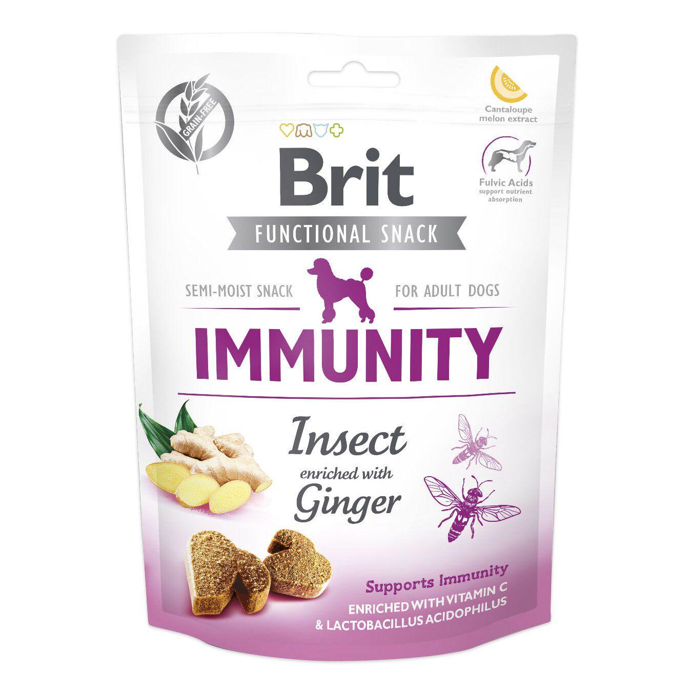 Ласощі для собак Brit Care Immunity Комахи з імбиром 150 г (9333)