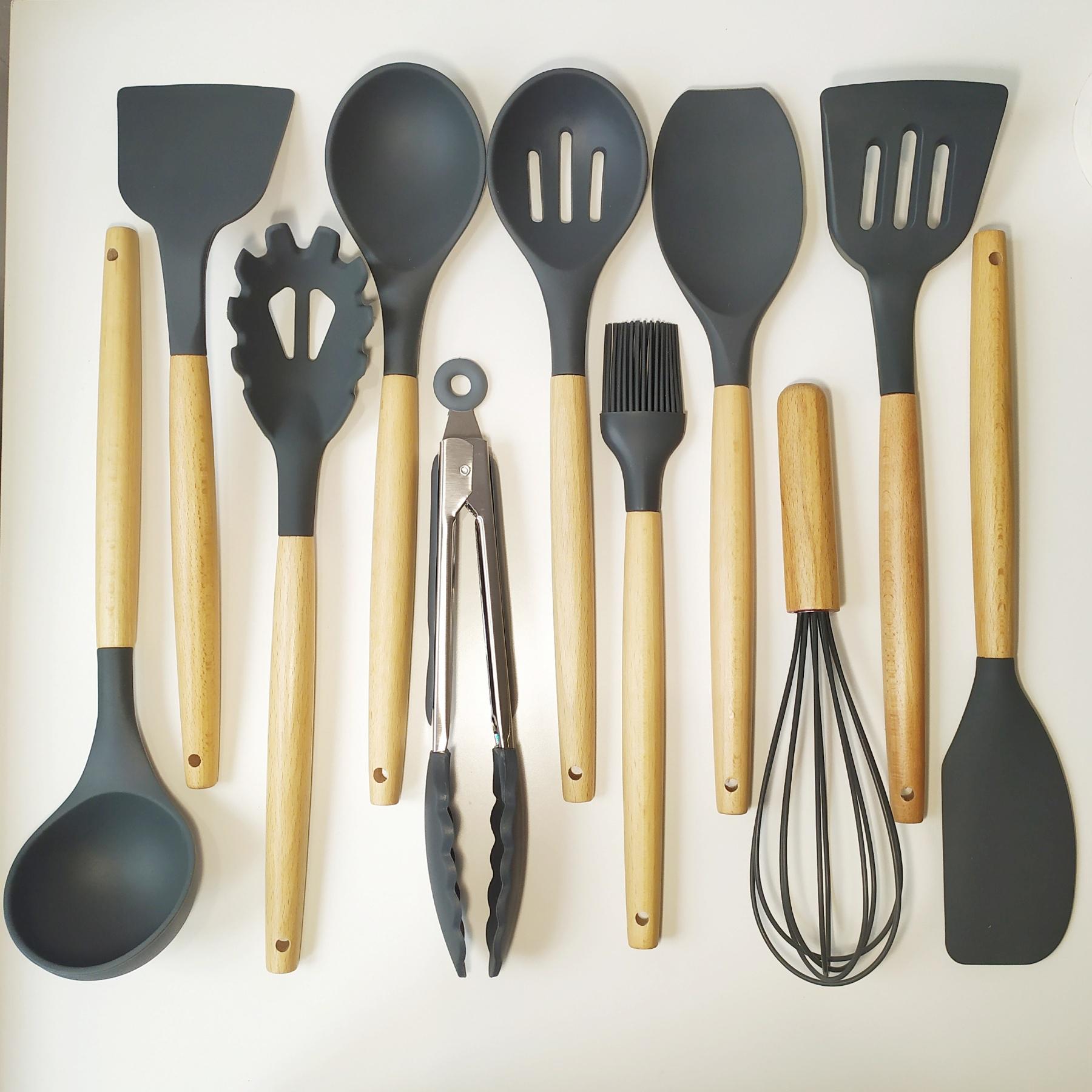 Кухонный набор из 12 пр. Kitchen Art серый с бамбуковой ручкой - фото 8 Кухонный набор из 12 пр. Kitchen Art серый с бамбуковой ручкой - фото 8