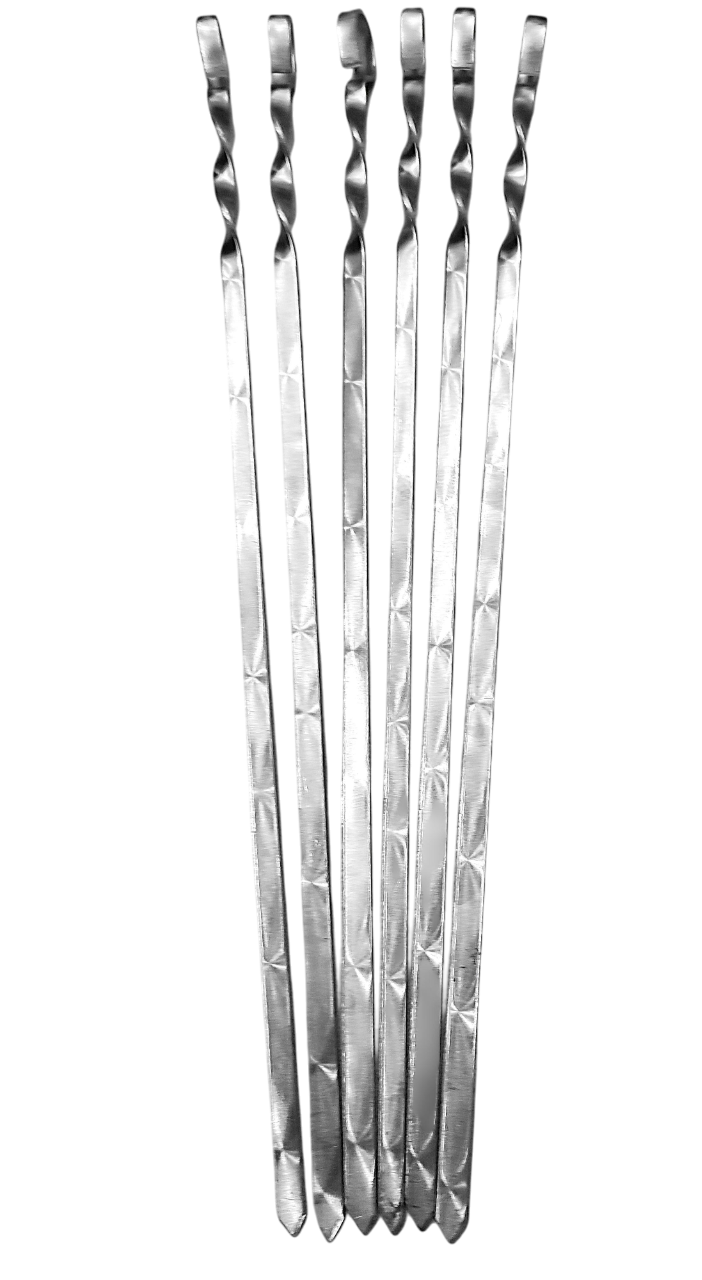 Шампур із нержавіючої сталі шліфований 6 шт. 600x3x12 мм (7090)