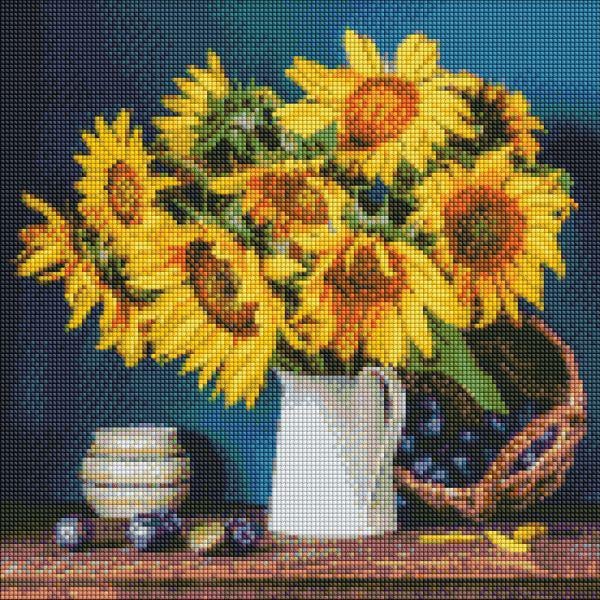 Алмазная мозаика Идейка Яркие подсолнухи 40x40 см (Id-AMO7417)