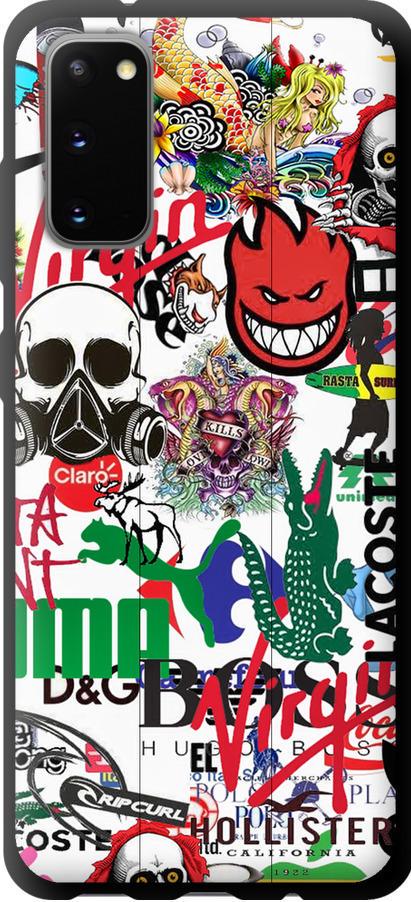 Чехол на Samsung Galaxy S20 Many different logos (4022b-1824-42517)