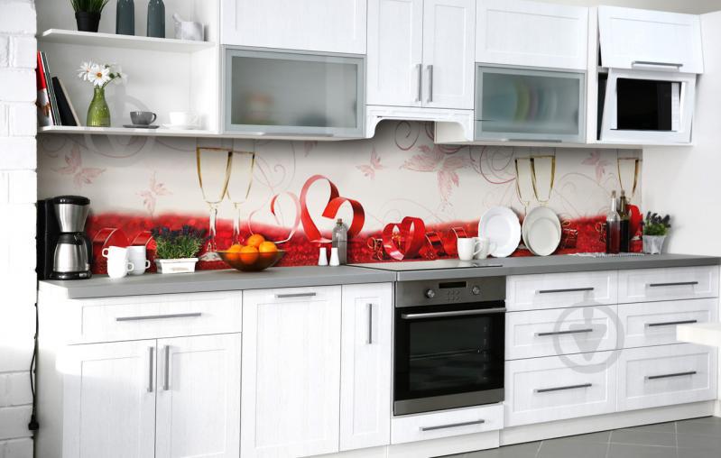 Скинали на кухню Zatarga «Первое свидание» 650х2500 мм виниловая 3Д наклейка кухонный фартук самоклеящаяся