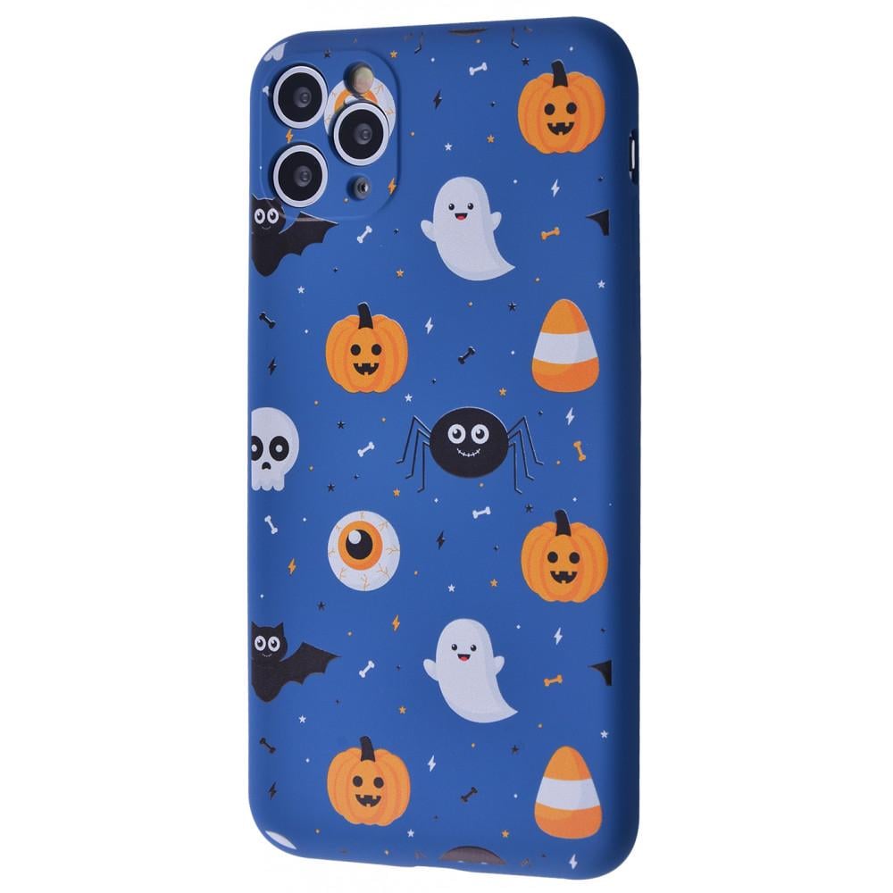 Чохол WAVE Fancy case TPU для iPhone 11 Pro Max Ghosts And Pumpkins/Dark Blue Синій з малюнком